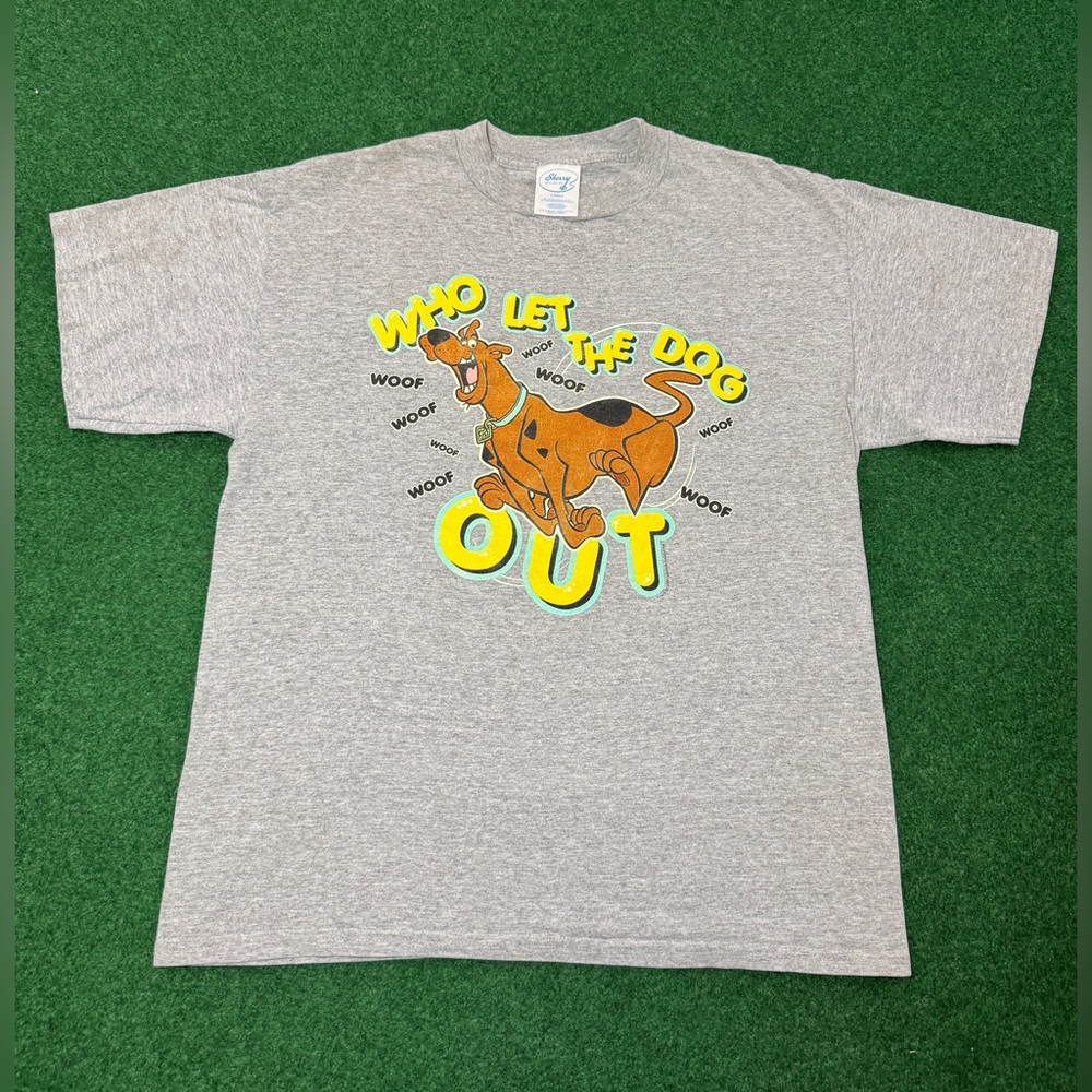 Vintage Scooby Doo Who Let The Dog Out Baha Men Cartoon Network Large T Shirt